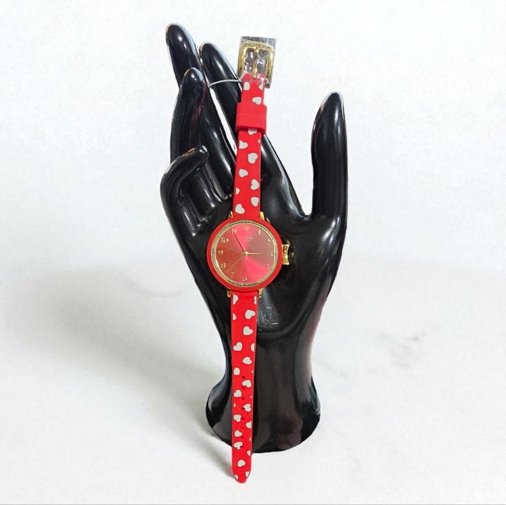 Kate Spade Park Row New York Red with White Hearts Women's Watch